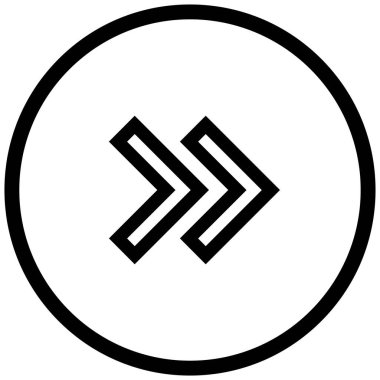 Sağ okların siyah minimalist vektör simgesi