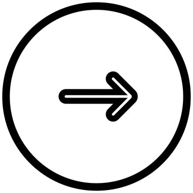 Sağ okun siyah minimalist vektör simgesi