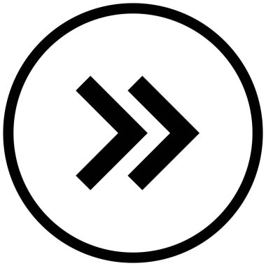 Sağ okların siyah minimalist vektör simgesi