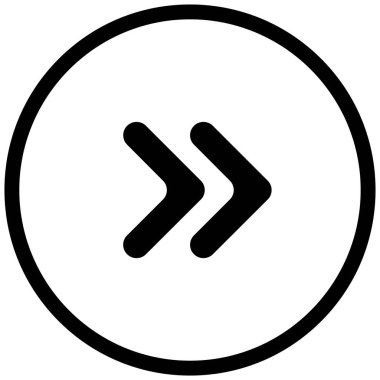 Sağ okların siyah minimalist vektör simgesi