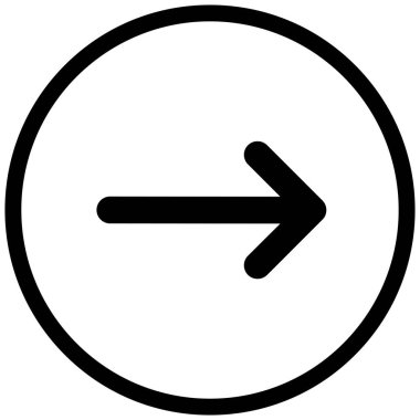 Sağ okun siyah minimalist vektör simgesi