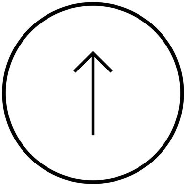 yukarı okun siyah minimalist vektör simgesi