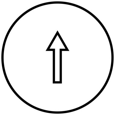 yukarı okun siyah minimalist vektör simgesi