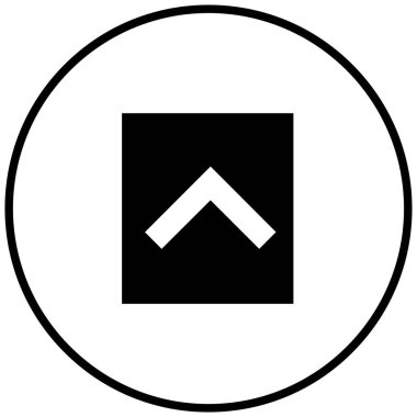 yukarı okun siyah minimalist vektör simgesi