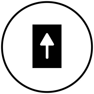 yukarı okun siyah minimalist vektör simgesi