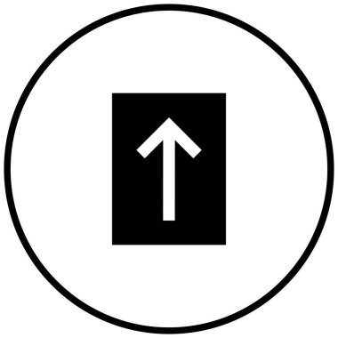 yukarı okun siyah minimalist vektör simgesi