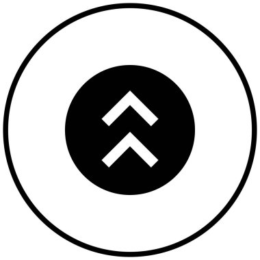 Yukarı okların siyah minimalist vektör simgesi