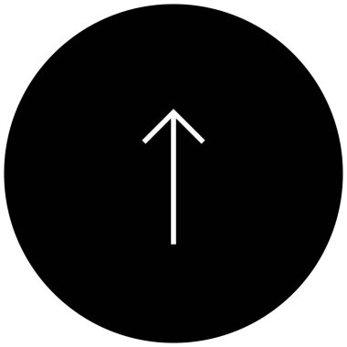 yukarı okun siyah minimalist vektör simgesi