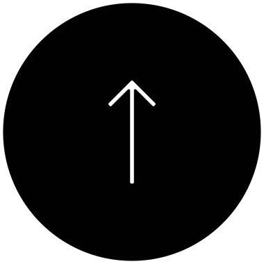 yukarı okun siyah minimalist vektör simgesi