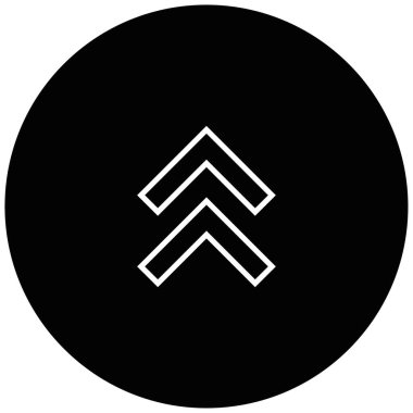 Yukarı okların siyah minimalist vektör simgesi