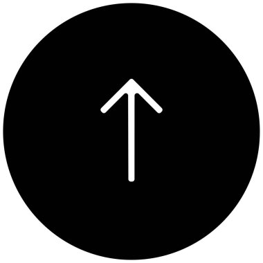 yukarı okun siyah minimalist vektör simgesi