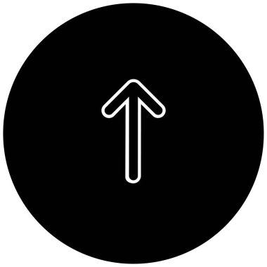 yukarı okun siyah minimalist vektör simgesi