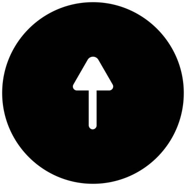 yukarı okun siyah minimalist vektör simgesi