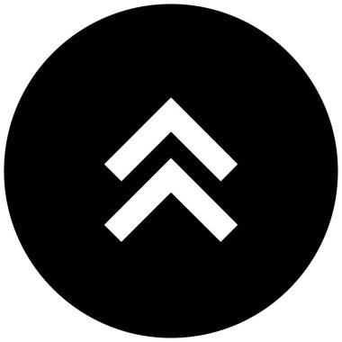 Yukarı okların siyah minimalist vektör simgesi