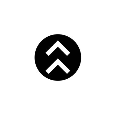 Yukarı okların siyah minimalist vektör simgesi