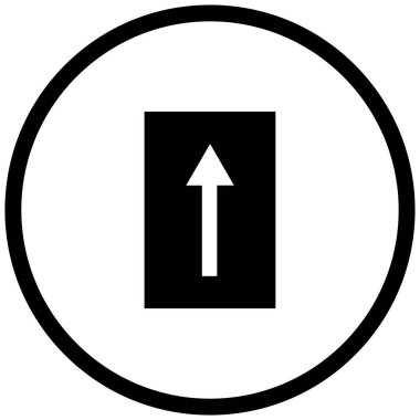 yukarı okun siyah minimalist vektör simgesi