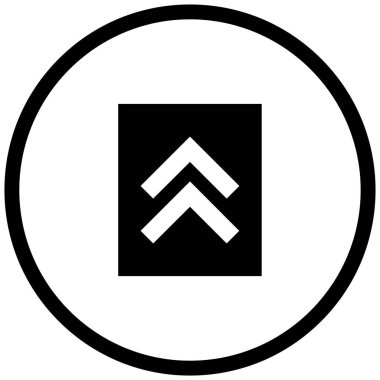 Yukarı okların siyah minimalist vektör simgesi