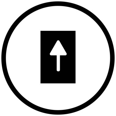 yukarı okun siyah minimalist vektör simgesi