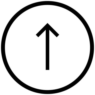 yukarı okun siyah minimalist vektör simgesi