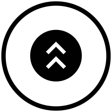 Yukarı okların siyah minimalist vektör simgesi