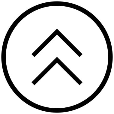 Yukarı okların siyah minimalist vektör simgesi