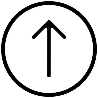 yukarı okun siyah minimalist vektör simgesi