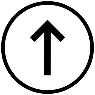 yukarı okun siyah minimalist vektör simgesi