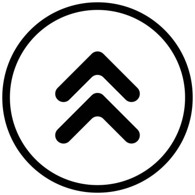 Yukarı okların siyah minimalist vektör simgesi