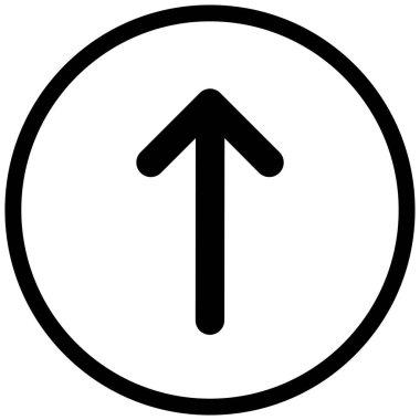 yukarı okun siyah minimalist vektör simgesi