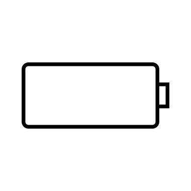 Boş akünün minimalist vektör simgesi