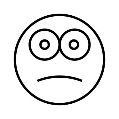 üzgün yüzün siyah minimalist vektör simgesi