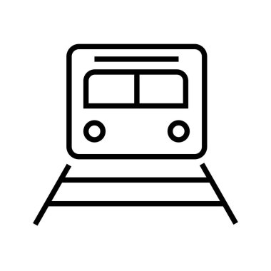 Trenin siyah minimalist vektör simgesi