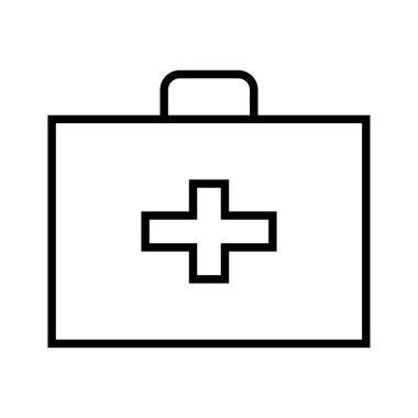 ilk yardım çantasının siyah minimalist vektör simgesi
