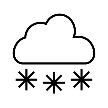 kar taneli siyah minimalist bulut vektör simgesi