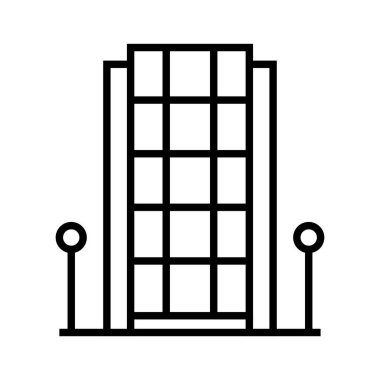 Ofis binasının siyah minimalist vektör simgesi
