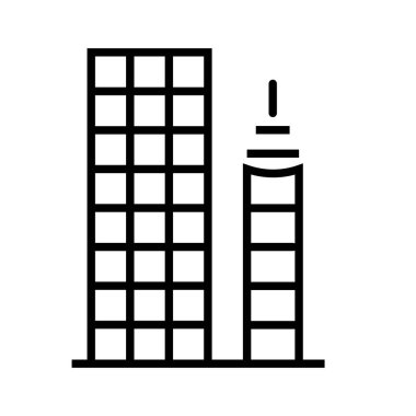 iki kulenin siyah minimalist vektör simgesi