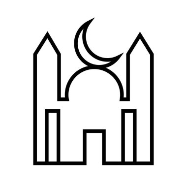 Aylı caminin siyah minimalist vektör simgesi