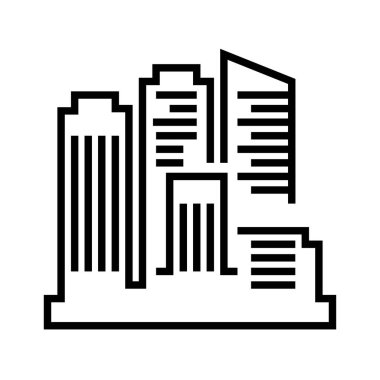 binaların siyah minimalist vektör simgesi