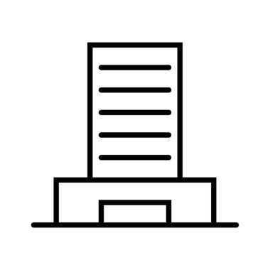 kule binasının siyah minimalist vektör simgesi