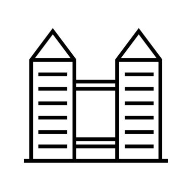 iki kulenin siyah minimalist vektör simgesi