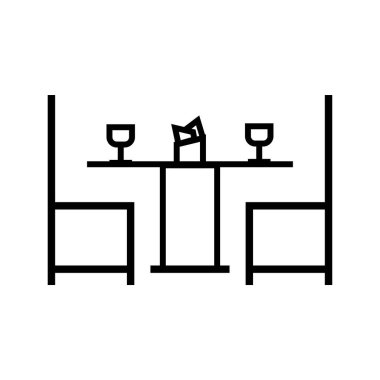 Set tablosunun sandalyeli siyah minimalist vektör simgesi