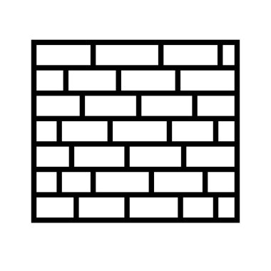 tuğla duvarın siyah minimalist vektör simgesi