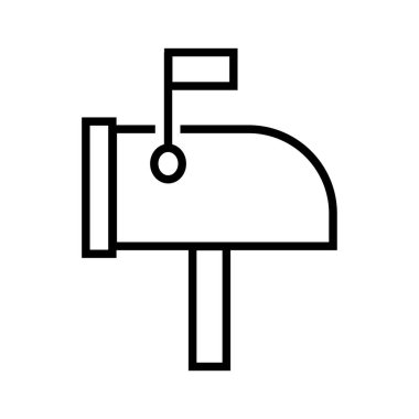 posta kutusunun siyah minimalist vektör simgesi