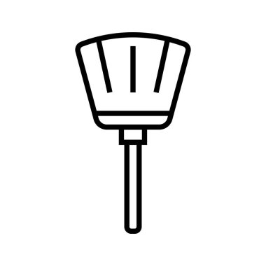 temizlik süpürgesinin siyah minimalist vektör simgesi