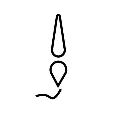 boyalı çizgi ile fırça siyah minimalist vektör simgesi