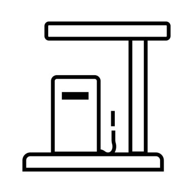 benzin istasyonunun siyah minimalist vektör simgesi
