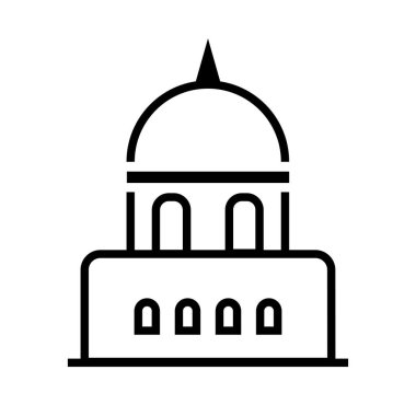 kubbeli binanın siyah minimalist vektör simgesi