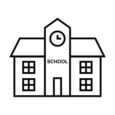 okul binasının siyah minimalist vektör simgesi
