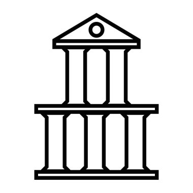 Sütunları olan siyah minimalist vektör simgesi