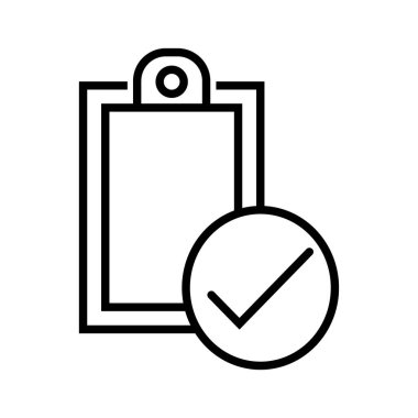 Kağıt ve işaretli panonun siyah minimalist vektör simgesi